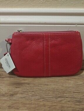 Coach Burgundy Soft Leather Wristlet